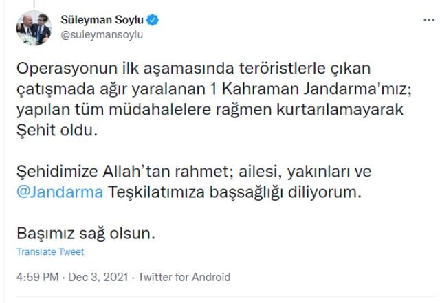 Türkiyə ordusunun əsgərişəhid oldu