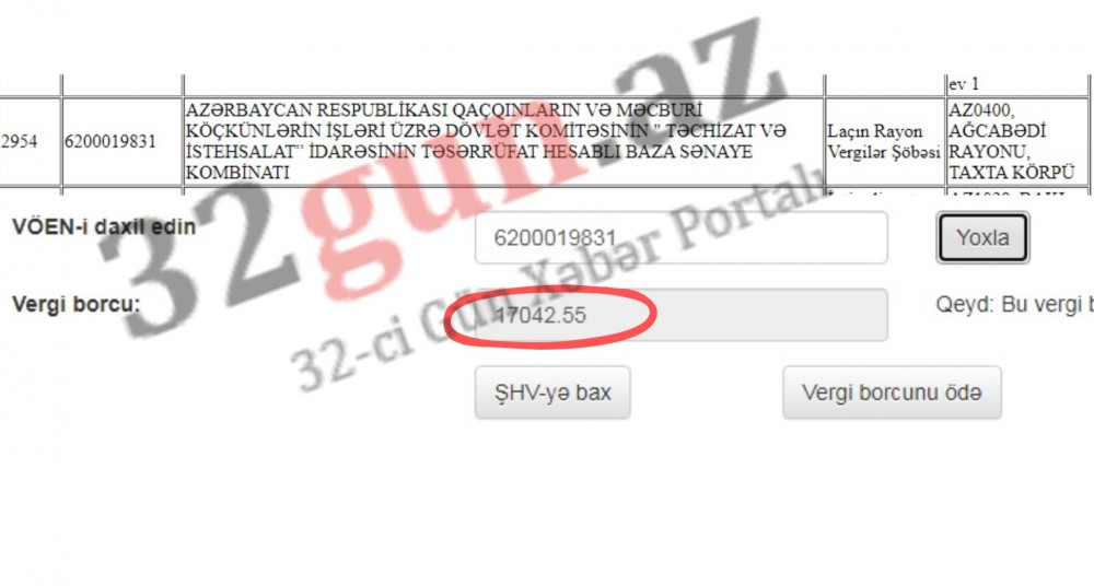 "Qaçqınkom"un müəssisələrinin külli miqdarda vergi borclarıüzə çıxdı - FOTO