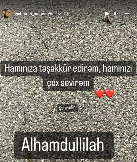 Şahruddin Məhəmmədəliyev oyundan sonra görün nə paylaşdı- FOTO