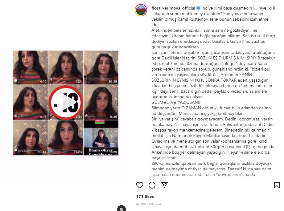 Flora Kərimova Afət FərmanqızınıBİABIR ETDİ