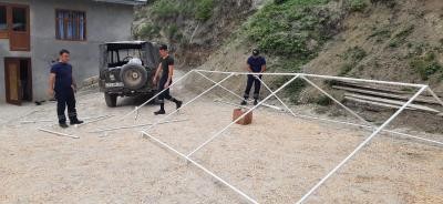 Astarada torpaq sürüşməsi oldu- FOTO