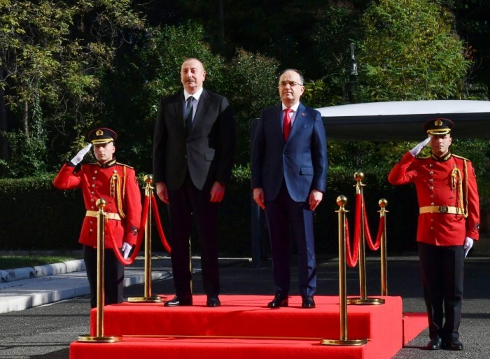 Prezidentin Tiranada rəsmi qarşılanma mərasimi- FOTOLAR