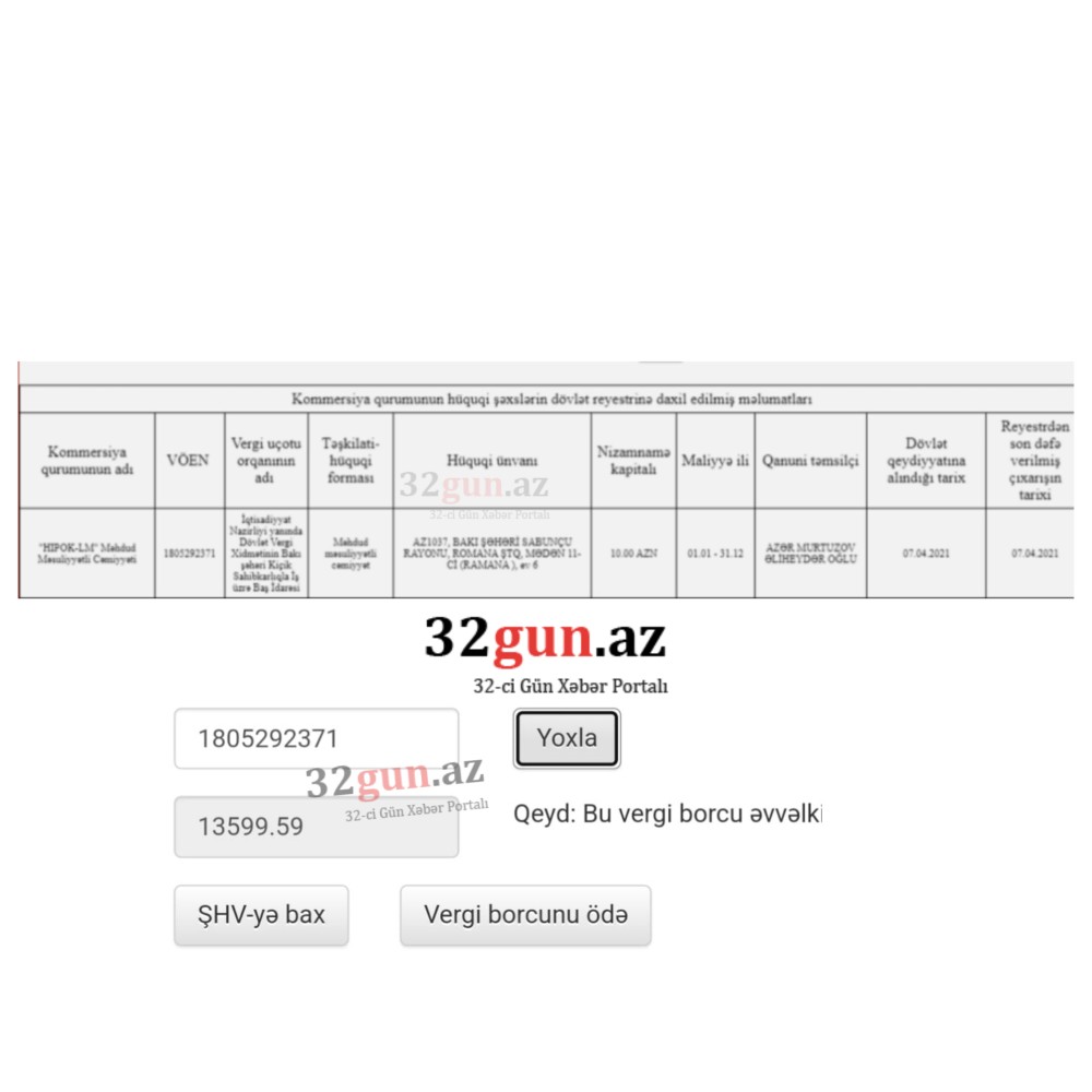 İTV-nin qalib seçdiyi şirkətin dövlətə borcu üzə çıxdı- FOTO