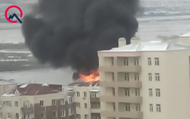Abşeronda güclü yanğın başladı- YENİLƏNİB (VİDEO)