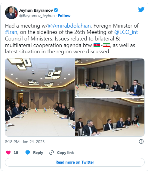 Ceyhun Bayramov iranlı həmkarı ilə bu məsələləri müzakirə etdi- YENİLƏNİB