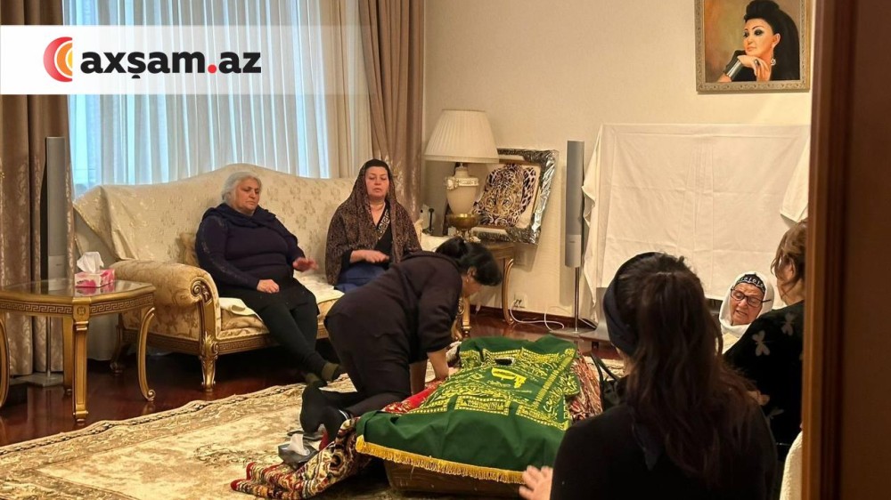 Yaxınları Zeynəb Dostəliyeva ilə vidalaşır- FOTOLAR