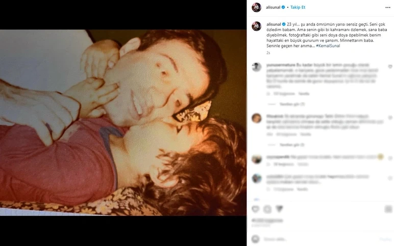 Kemal Sunalın oğlunun atası ilə bağlı paylaşımı ürək dağladı -"Ömrümün yarısı sənsiz keçdi.."