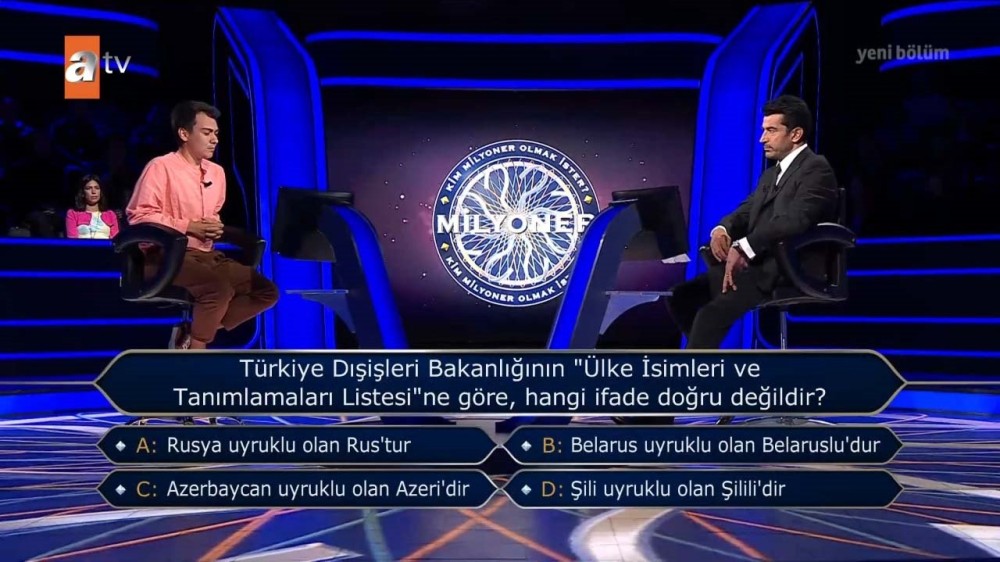 "Kim milyoner olmak ister?" yarışmasında Azərbaycanla bağlı sualgündəm yaratdı