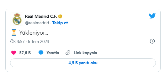 "Real Madrid"dən türk dilindəpaylaşım