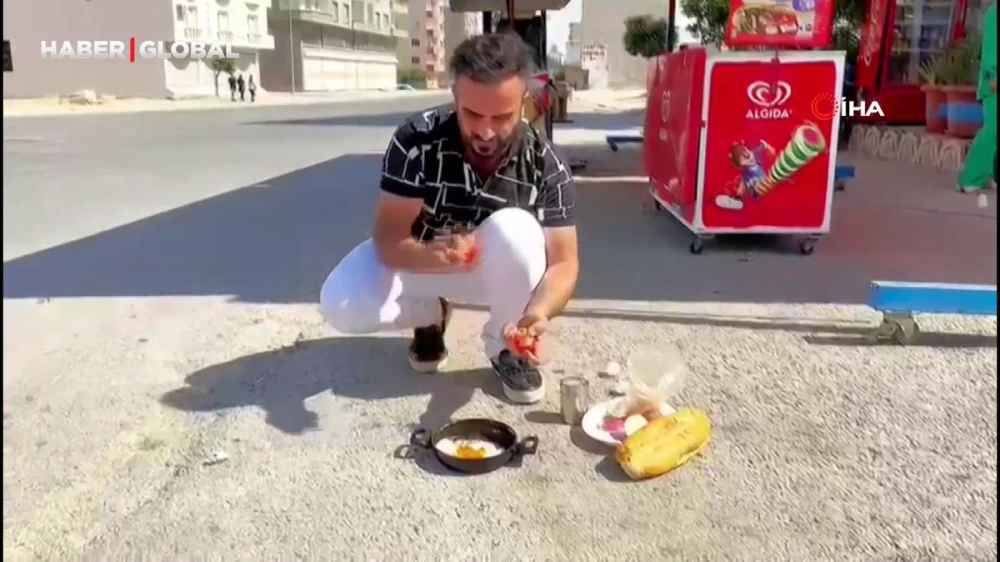 Günəşdə yumurta bişirdi- MARAQLI HADİSƏ (FOTO)