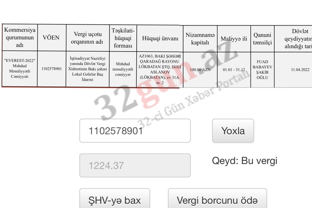 Vergi borcu olan şirkət Dini Qurumlarla İş üzrə Dövlət Komitəsinin tenderində qalib seçildi-  288 min manatdan çox (Foto)
