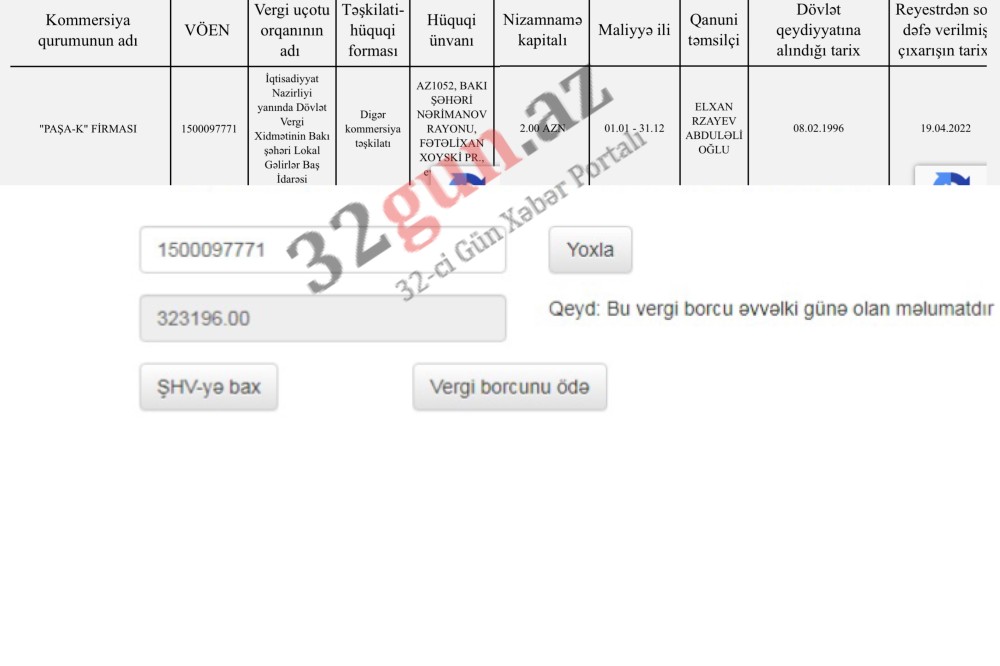 Külli miqdarda vergi borcu olan şirkəttenderdə qalib seçildi - 323 min manatdan çox…
