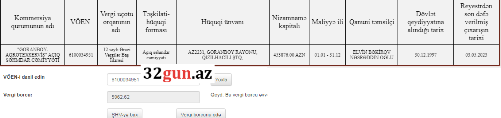 Vergi borcu olan şirkət 12 saylı Ərazi vergilər Baş İdarəsi məhkəməyə verdi