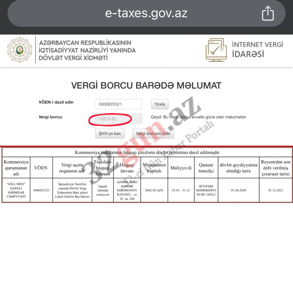 Vergi borcu olan şirkət 40 gündə 11 tender müqaviləsi bağladı,4-nü uddu - SİYAHI