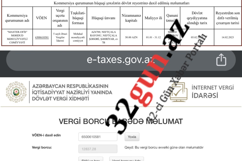 Rektor vergi borcu olan şirkətlə 309 min AZN-lik müqavilə bağladı- FOTOFAKT