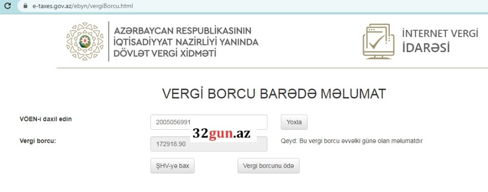 173 min manatlıq vergi borcu olan şirkət məhkəməyə verildi- Sahibi görün kim imiş