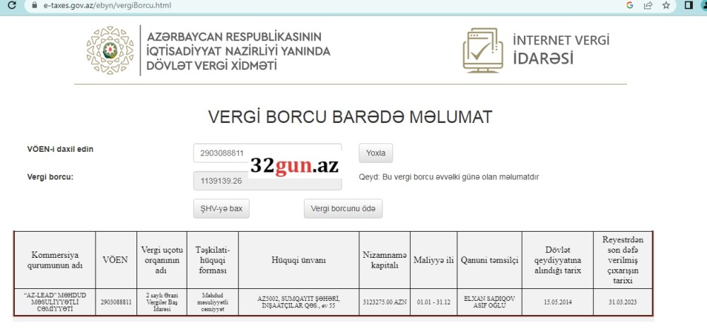 Məşhur şirkət məhkəməlik oldu- Külli miqdarda vergi borcuna görə (FOTO)