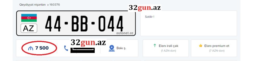 Hacı Ramazan Mirzəyevin oğlunun qəzaya düşdüyü  “Mustang”ınnömrəsi satışa çıxarıldı - FOTO
