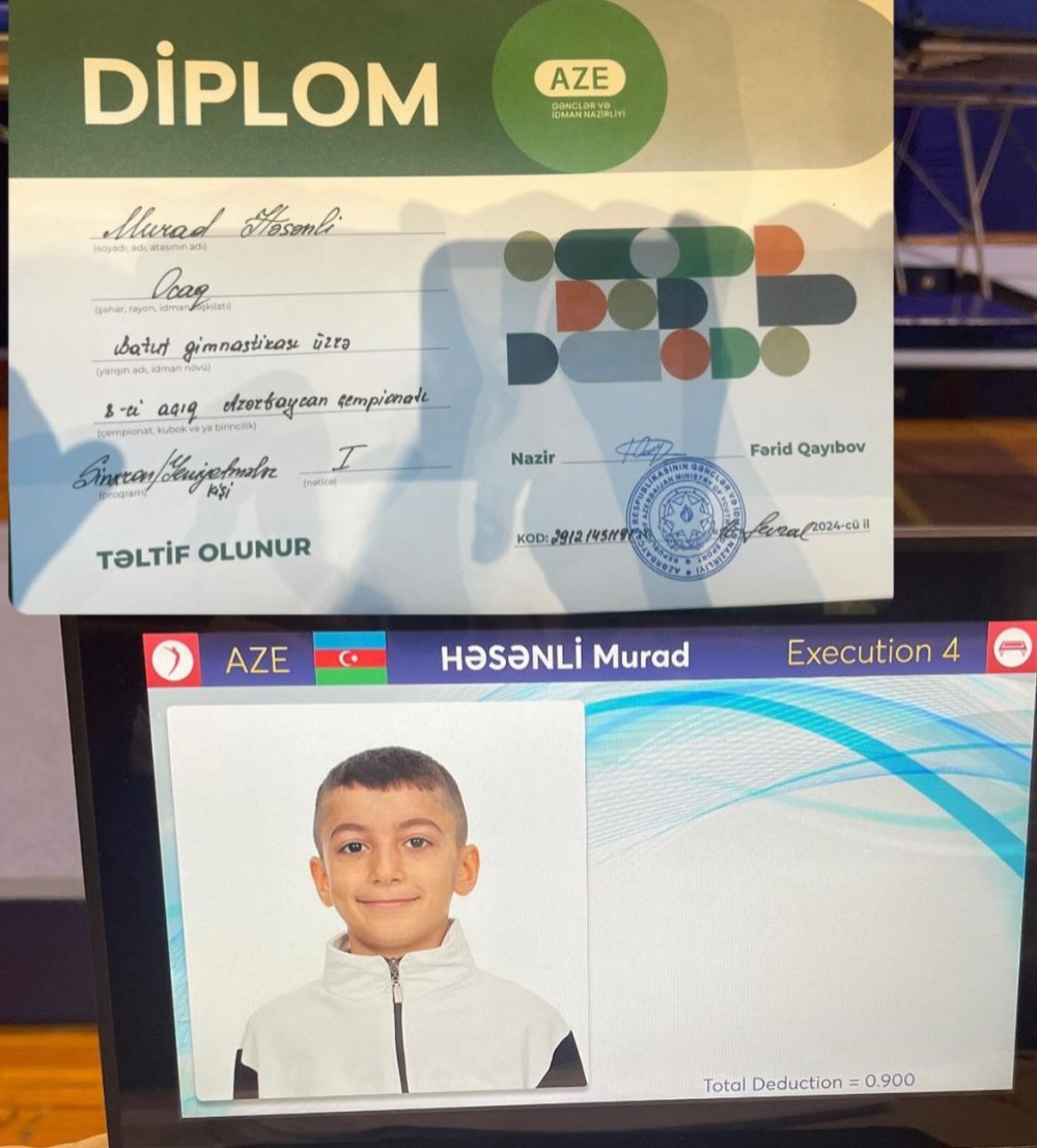 Azərbaycan çempionatının qalibi 9 yaşlı gimnast Murad Həsənlinin yeni uğurları- FOTOLAR