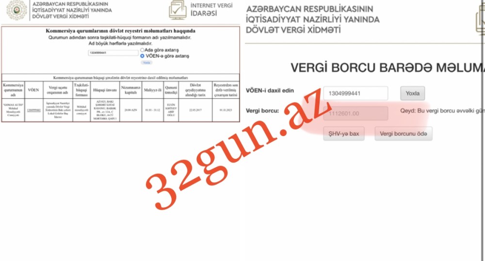 “Gomas Auto” məhkəməyə verildi- 1 milyon AZN-dən çox vergi borcu var