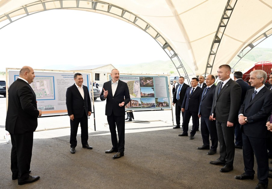 Liderlər Ağdamda məktəbin təməlqoyma mərasimində iştirak ediblər - FOTOLAR (YENİLƏNİB)