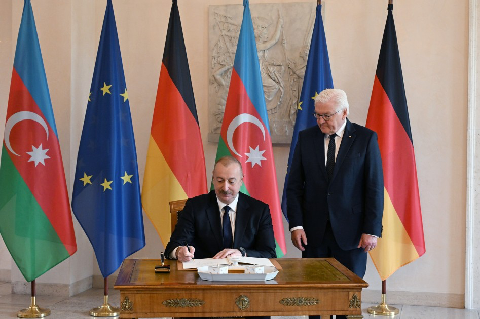 Azərbaycan və Almaniya prezidentlərinin təkbətək görüşü olub - FOTOLAR