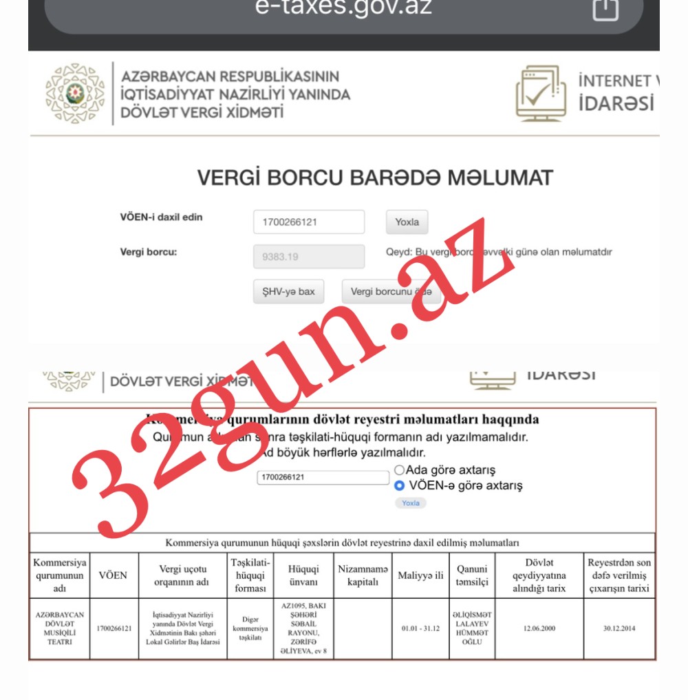 Akademik Musiqili Teatrınınvergi borcu ÜZƏ ÇIXDI (FOTOFAKT)