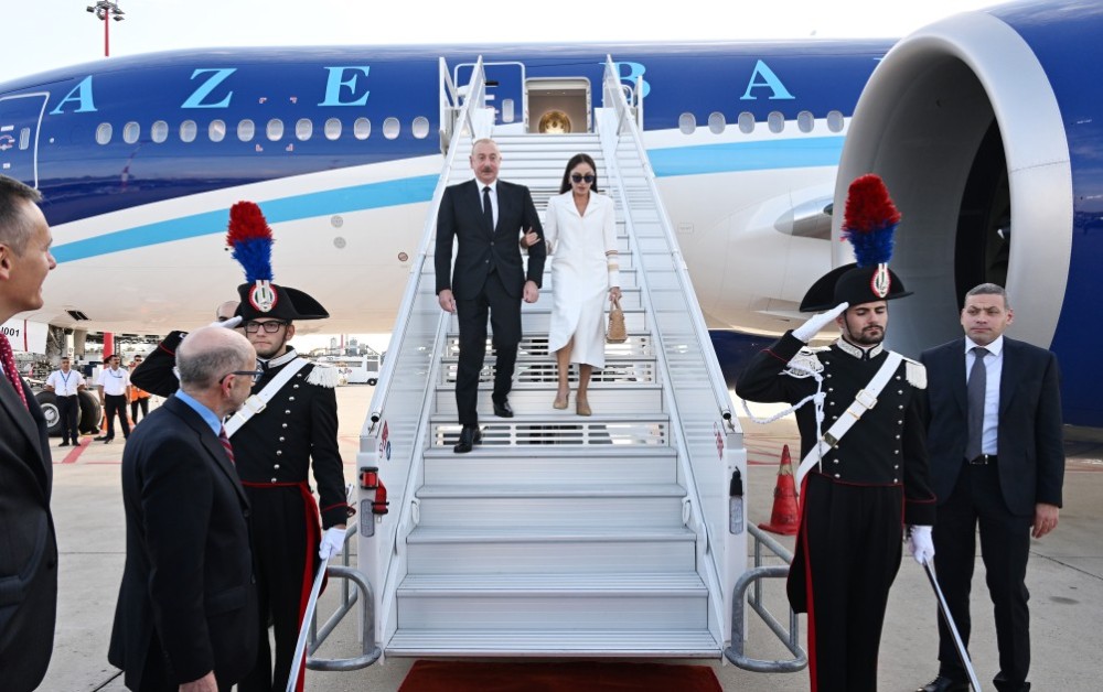 Prezidentlə xanımı İtaliyada səfərdədir -FOTOLAR