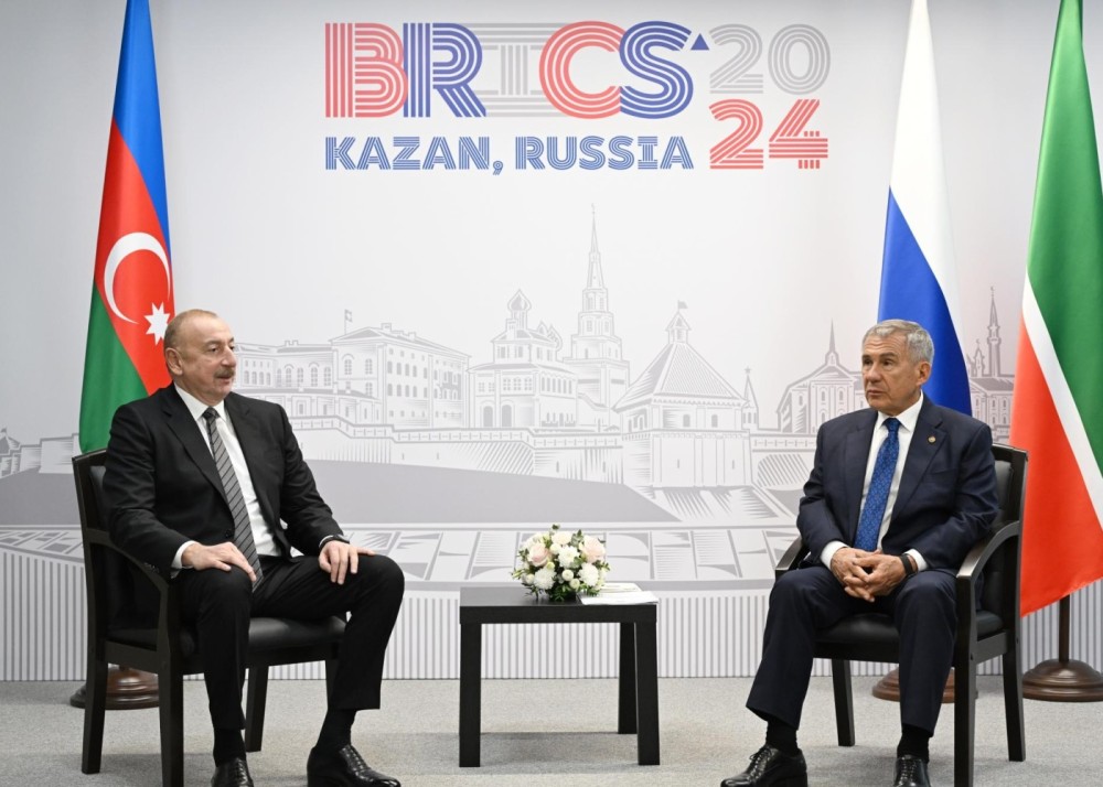 İlham Əliyev Rüstəm Minnixanovla görüşdü - FOTOLAR