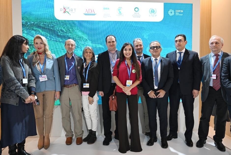 Leyla Əliyeva Xəzər dənizinin mühafizəsinə dair dəyirmi masa müzakirələrində -FOTOLAR