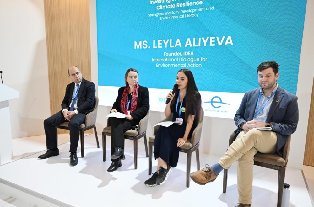 Leyla Əliyeva gənclərin ətraf mühit savadlılığının artırılmasına dair müzakirələrdə -FOTOLAR