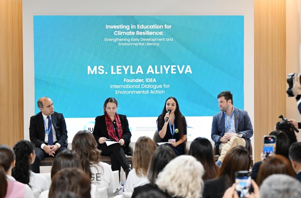 Leyla Əliyeva gənclərin ətraf mühit savadlılığının artırılmasına dair müzakirələrdə -FOTOLAR
