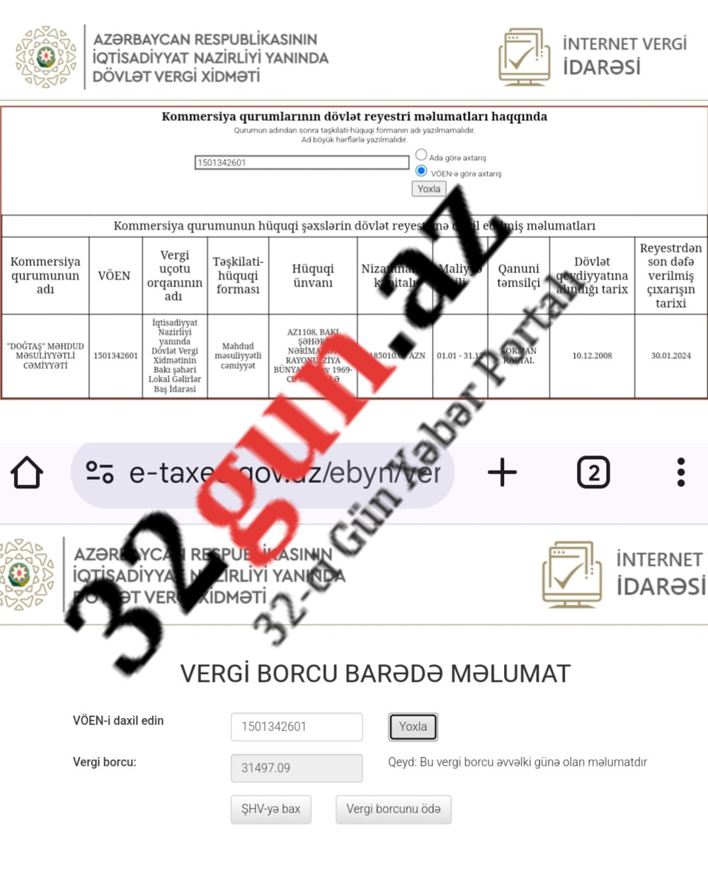 "Doğtaş" şirkətinin dövlətə borcu üzə çıxdı(FOTO)