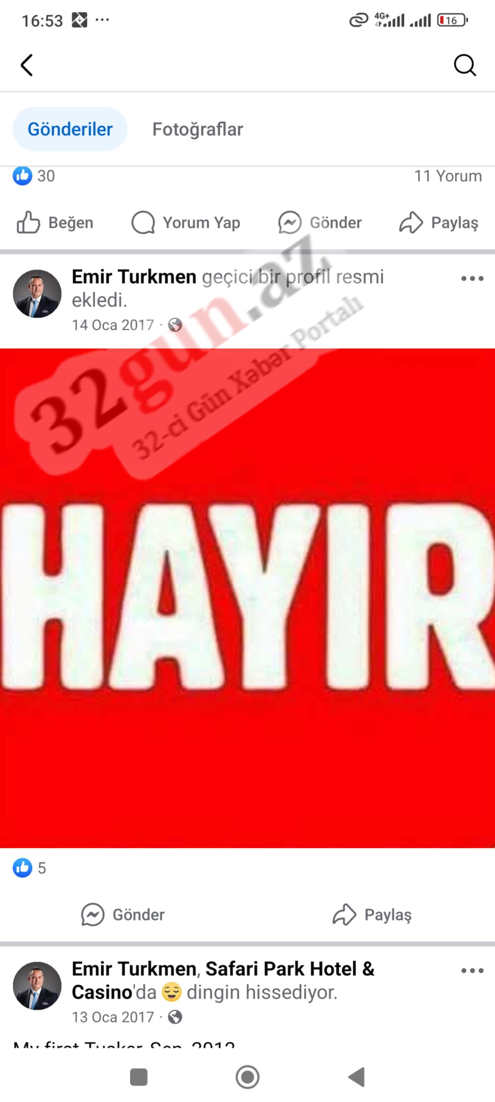 Ərdoğana qarşı olan "Hayır" kampaniyasına dəstək verənEmir Türkmənə "Azərlotereya" ASC-də yüksək vəzifə verilib - FOTO