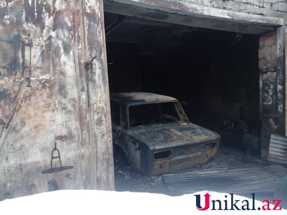 Maşın təmiri sexində yanğın - 3 avtomobil yararsız hala düşdü(FOTOLAR)