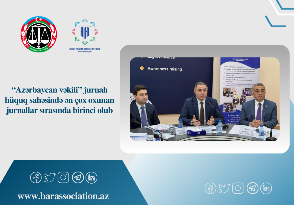 "Azərbaycan vəkili" jurnalı birinci olub