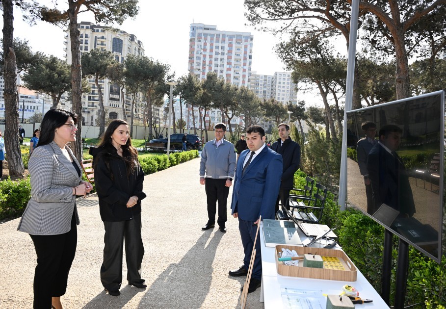 Leyla Əliyevanın təşəbbüsü ilə ağaclara nömrəli etiketlər vuruldu - FOTOLAR