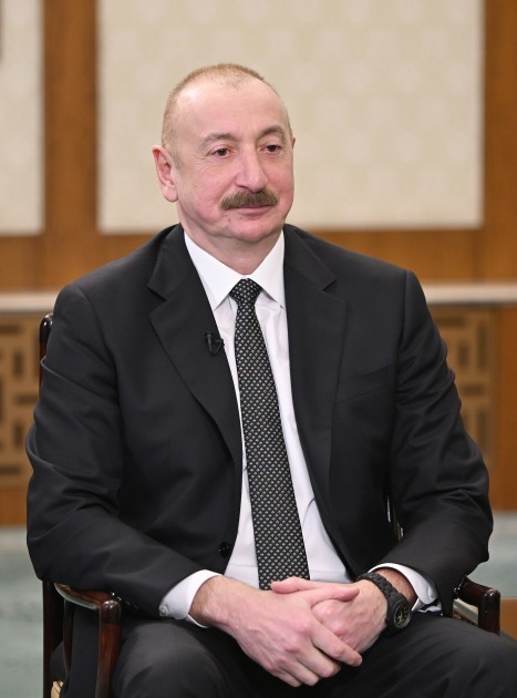 İlham Əliyev Çinin CGTN telekanalına müsahibə verdi - FOTO