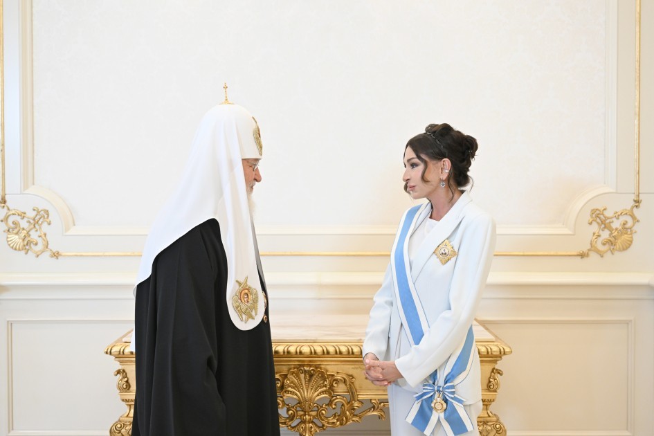 Mehriban Əliyevaya “Müqəddəs Knyaginya Olqa” ordeni təqdim edildi -FOTOLAR