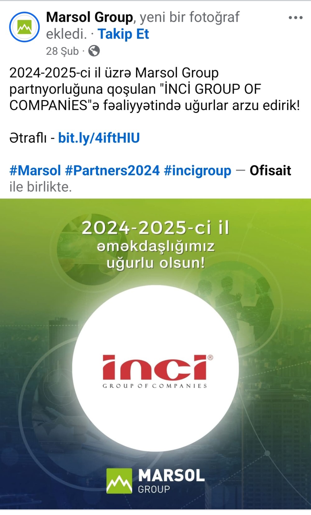 “Marsol” MMC-nin  tərəfdaşı olan “İnci Group of Companies”-ə maliyyə sanksiyası tətbiq olunub+  VIDEO