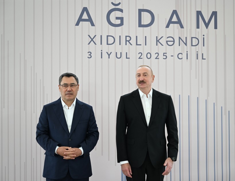 Prezidentlər Ağdamın Xıdırlı kəndinin 1-ci mərhələsinin açılışında -FOTOLAR