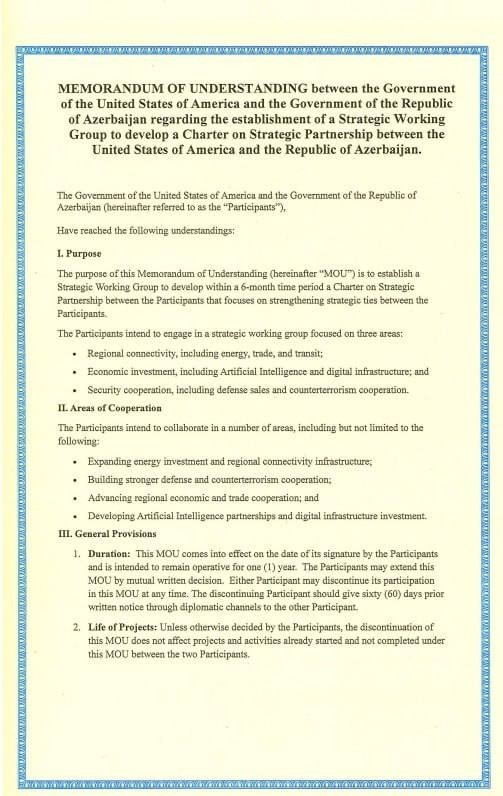 Dövlət Departamenti üçtərəfli görüşdə imzalanmış sənədləri yaydı -FOTOLAR