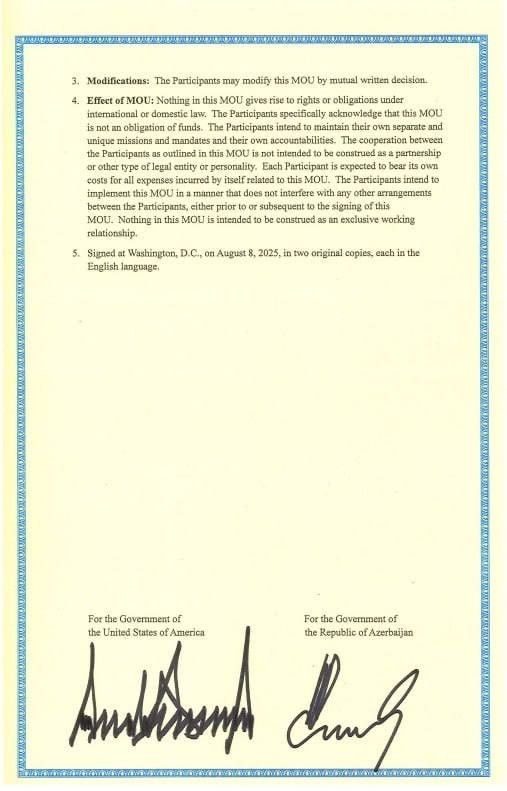 Dövlət Departamenti üçtərəfli görüşdə imzalanmış sənədləri yaydı -FOTOLAR