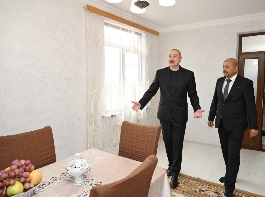 Prezident Sos sakininin evində oldu -FOTOLAR (VİDEO)