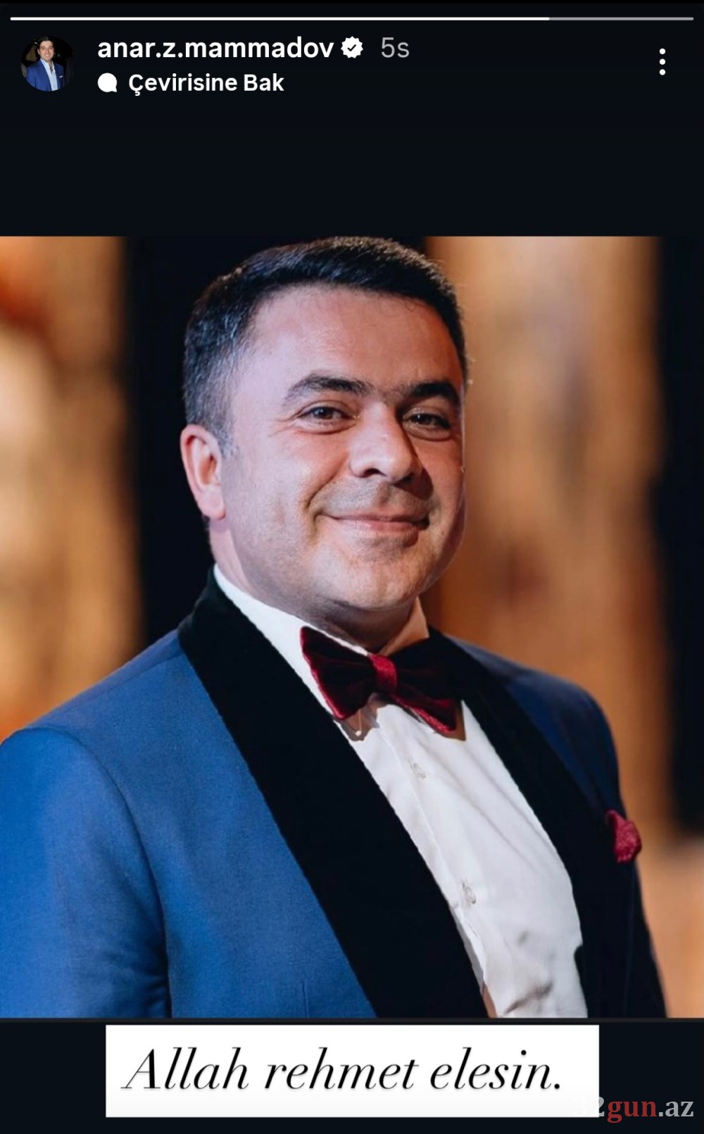 Anar Məmmədov Cabir İmanovun vəfatı ilə bağlı paylaşım edib