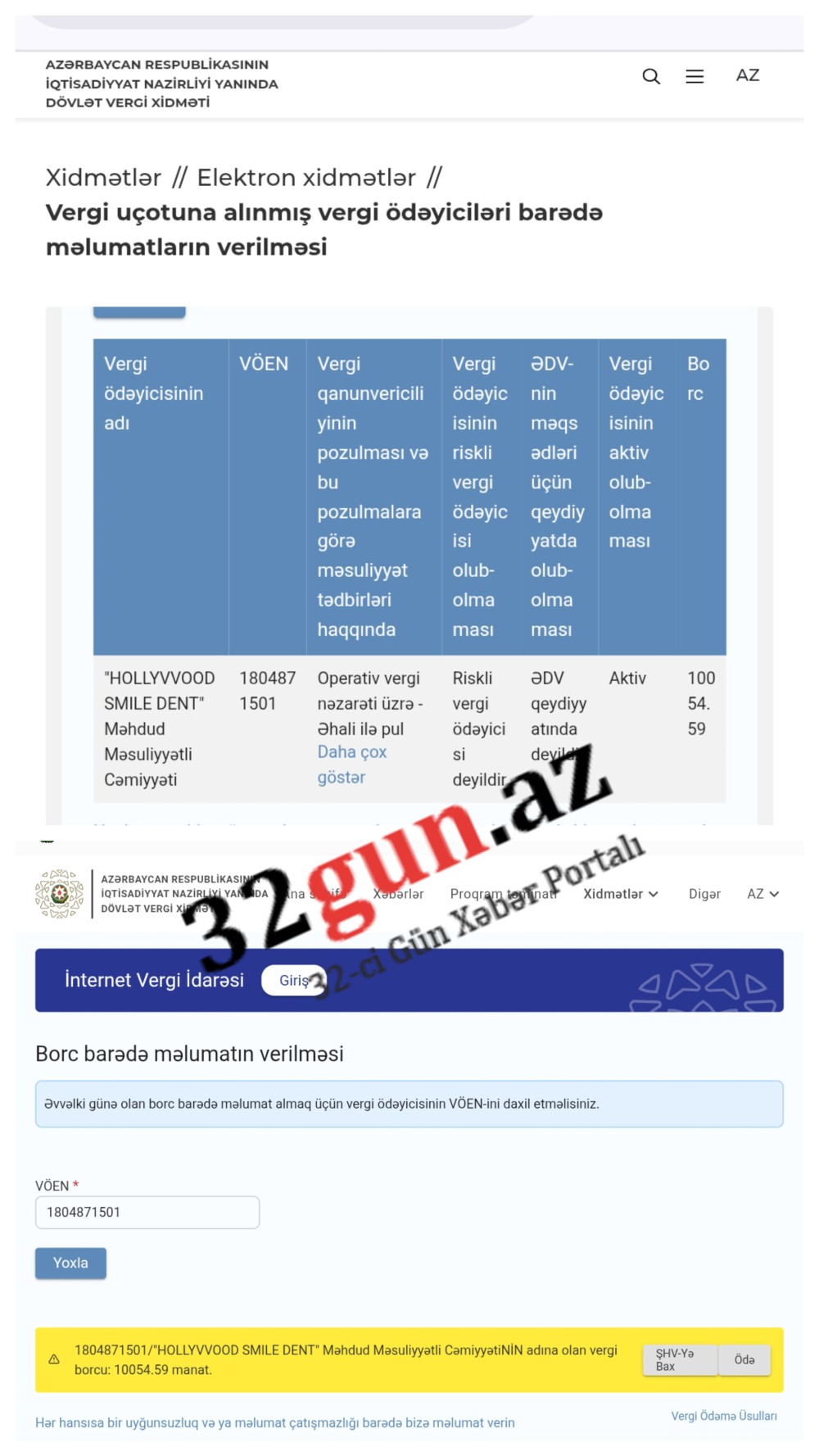 “Hollywood Smile Dent”ə maliyyə sanksiyası tətbiq olundu