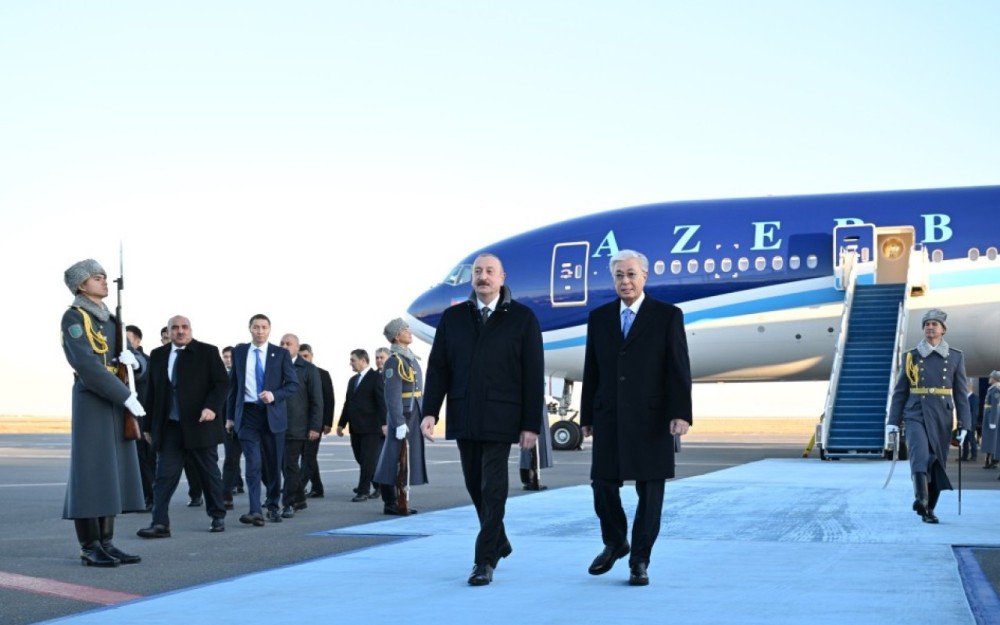 İlham Əliyev Qazaxıstana getdi -Tokayev qarşıladı (FOTOLAR+VİDEO)