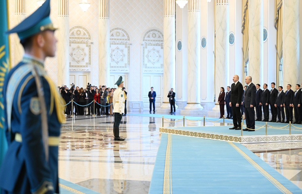 Astanada İlham Əliyevin rəsmi qarşılanma mərasimi oldu -VİDEO (YENİLƏNİB-FOTOLAR)