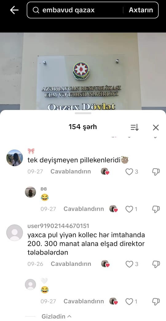 Qazax Dövlət Sosial-İqtisadi Kollecində milli dəyərlərə biganəlik və rüşvət narahatlıq doğurur+ ŞOK İDDİA (FOTO+VİDEO)