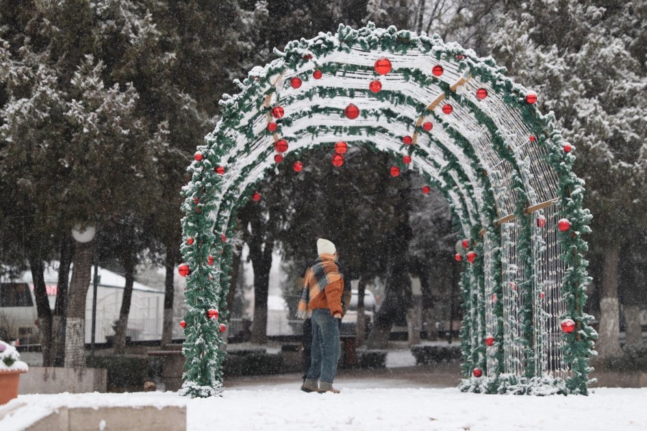 Xankəndiyə ilk qar yağdı -FOTOLAR